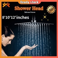 8"10"Stainless Steel Shower Head 360 Degree Rainfall Showerhead Square Wall Mounted Arm Set