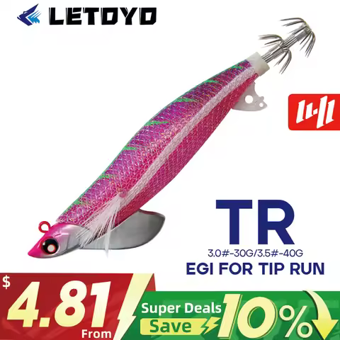 LETOYO 30g 40g Egi lure sinking squid jig luminous squid lure Artificial bait Webfoot Octopus fishin