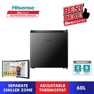 Hisense Single Door Fridge 60L RR60D4ABN / Refrigerator / Peti Sejuk 1 Pintu / Mini Fridge (Black)