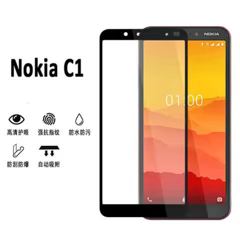 3D Full Glue Tempered Glass For Nokia C1 Full Cover 9H Protective film Screen Protector For Nokia C0