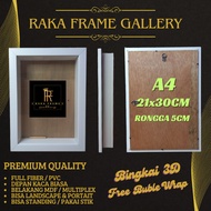 3D FRAME 5CM RANGGA/ DOWRY/ PICTURE/ SCRAP BOOK/ FREE BUBBLE WRAP/ Size A4 (21x30cm)