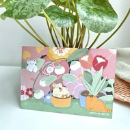 Cats In Garden A6 Postcard