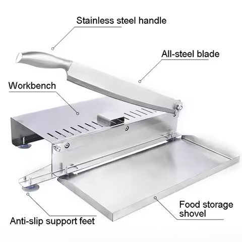 Food Cutter Slicing Machine Beef Bacon Fish Frozen Meat Stainless Steel Home Cutting Adjustable Slic