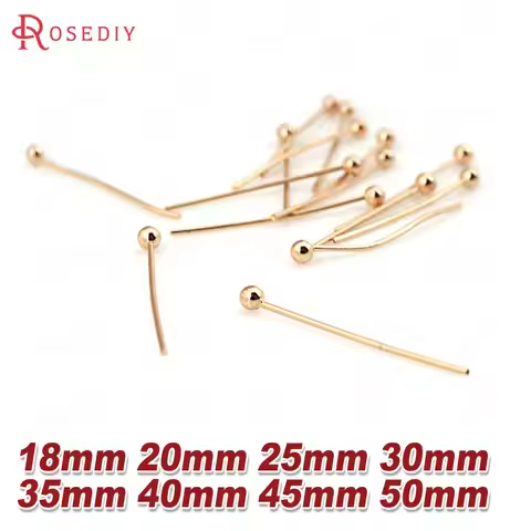 18MM 20MM 25MM 30MM 35MM 40MM 45MM 50MM 18K Gold Color Brass Ball Pins Connect Beads Pins High Quali