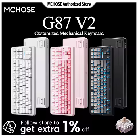 MCHOSE G87 V2 Mechanical Keyboard Customized Keyboard HIFI TTC Fast Gold Switch Hot Swappable Wirele