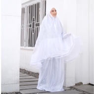 Quality mukena, white mukena, bsy mukena, travel mukena, batik mukena white mukena, mukena POLOS