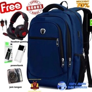 ( FREE HEADSET GAMING DAN POWER BANK ) TAS Polo Milano Impor Tas Ransel pria 18240-18 Tas wanita tas