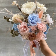 藍粉撞色永生手捧花 新娘捧花/結婚捧花/婚禮捧花/結婚登記/永生