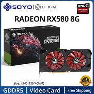 Radeon RX580 8G Radeon RX580 8G SOYO Original Radeon RX580 8G Graphics Card GDDR5 Memory Video Gaming Card PCIE3.0X16 HDMI DP*3 For Desktop Computer AMD Card