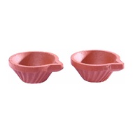 Partyforte Deepavali 9 PCS Red Clay Diya (5 CM)