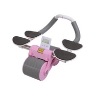 全城熱賣 - 自動回彈健腹輪計時健腹器健腹滾輪靜音滾輪卷腹輪肘撐健腹輪雙軸粉色（平行進口）