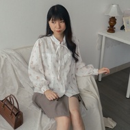 KEMEJA KANON - Aria Cotton Shirt - Summer patterned coquette Shirt