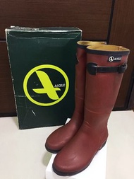 大雨救星🇫🇷法國製造 AIGLE 經典褐色長筒橡膠休閒靴 雨靴