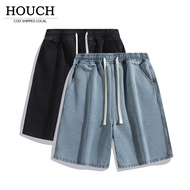 HOUCH COD Wide Leg Loose Large Pocket Straight Workwear Denim Shorts 短裤