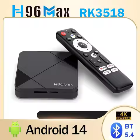 H96 MAX RK3518 Android14 TV Box 4K Fast Streaming TV Box HD BT 100M LAN 2GB 16GB USB3.0 Smart Set To