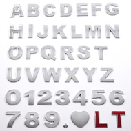XD 1 x 45mm Silver Metal 3D DIY Letter Alphabet Number Hood Emblem Motor Car Emblem Sticker