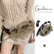 Ship y2k Women's Belt Luxury Fur Coat retro Personality Fashion Women's Belt Personality Style Belt 