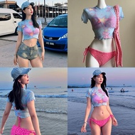 Women's Swimsuit Bikini 3 Pieces Two-Piece Ariana Set 3-Piece With Crop Top