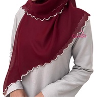 [HIDAYU PREMIUM] Bawal Sulam Scallop Tudung Bawal Cotton Premium Plain Cotton Voile Bidang 45 Corak Borong Murah Hijab