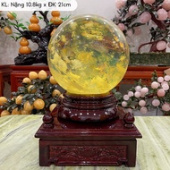 10,8kg Feng Shui Golden Obisidian Volcanic Stone Ball