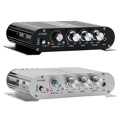 ST-838 HiFi 2.1 Channel Stereo Bass Sound Amp Bass and Treble Adjustment 80W*2 Audio Amplifier Mini 