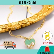 jewellery fashion accessories COP 916 necklace 916 gold love necklace rantai leher 916 emas korea rantai gold necklace