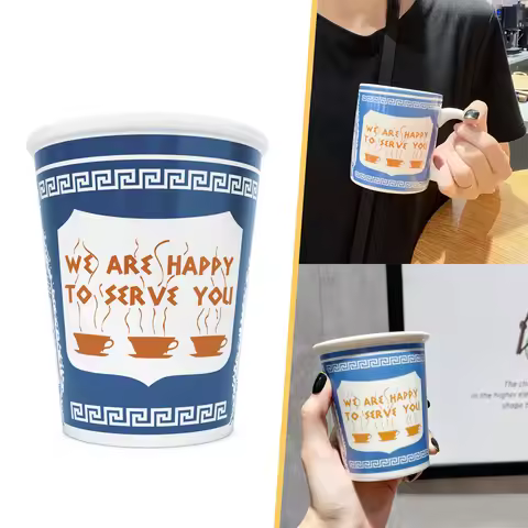 90/280ml NY Coffee Cup Ceramic Cup We Are Happy to Serve You New York's Favorite Cafe Home Use, Drin
