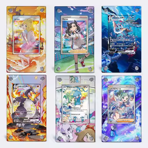 Pokemon Series Card Bricks Charizard Eevee Psyduck Card Art Extender Anime Classic Games Collection 