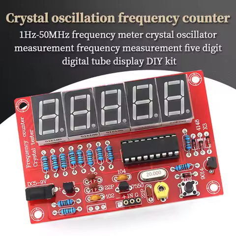 Liludin DIY Kits RF 1Hz-50MHz Crystal Oscillator Frequency Counter Meter Digital LED tester meter