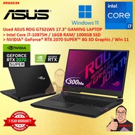 #RG053 USED ASUS ROG Gaming Laptop G732LWS intel i7-10875H 16GB 1TB SSD NVIDIA GEFORCE RTX2070S RTX 