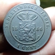 Koleksi Uang Kuno Benggol 1 Cent Nederlandsch Indie Tahun 1856 Tp.556