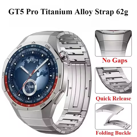 Titanium Alloy Strap for Huawei Watch GT5 Pro 46mm,62g,GT5 Offical Same Watchband for Huawei Watch G