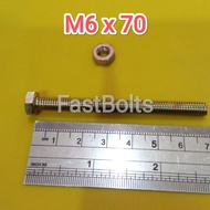 Bolt AND NUT Yellow 10 Length 7cm (M6x70)