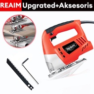 REAIM จิ๊กซอว์ตัดไม้ เลื่อยจิ๊กซอ 650W จิกซอว์ไฟฟ้า เลื่อย เลื่อยฉลุ เลื่อยฉลุจิ๊กซอว์ Jig Saw แถมฟร