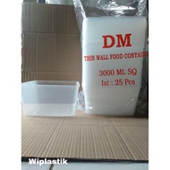 Thinwall SQUARE 3000ml (25 pcs) (SQUARE)