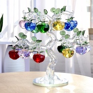 Crystal Art Apple Tree Ornaments Apples Glass Fengshui Crafts Home Decor Figurines Christmas Gift So
