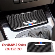 Genuine Carbon Fiber For BMW 3 Series E90 E92 E93 2005-2012 Car Storage Box Panel Cover Stickers Interior Trim Decoratio