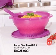 PROMO 1 SET WADAH NASI TUPPERWARE LARGE RICE BOWL 3,5 L 1 SET LENGKAP BOWL DAN CENTONGNYA