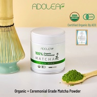 AdoLeaf 4A+ Matcha Organic Ceremonial Grade Matcha Green Tea Powder First Harvest,100% Pure No Sugar