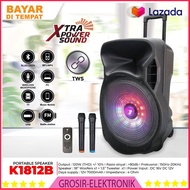 NEW ADVANCE K1812B/SPEAKER PORTABLE ADVANCE 18 inch - FREE 2BH MIC