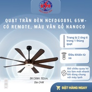 CEILING FAN NCFD6089L 65W - WITH REMOTE, NANOCO WOOD GRAIN COLOR