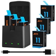 JHTC GoPro Hero 11 Battery Hero 10/Hero 9 Battery Replacement Set of 3 1800mAh+ Storage Box Triple U