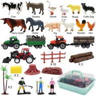 Farm Animals Figures Playset, 40 Pcs Farm Toy Tractor with Plastic Farm Animals Figurines, Farmer an