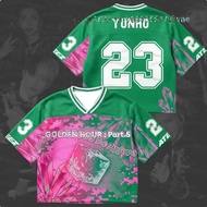 26 Summer Mens Women Short Sleeve Chrysalis Golden Hour Part 5 Album ATEEZ Mixed Mesh Jersey Kpop Je