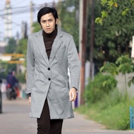 jaket coat pria abu long coat pria model korea jepang