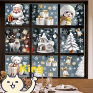[Taiwan Shipment] 3D Effect Christmas Glass Sticker Flat Sticker with Operation Three-Dimensional Se