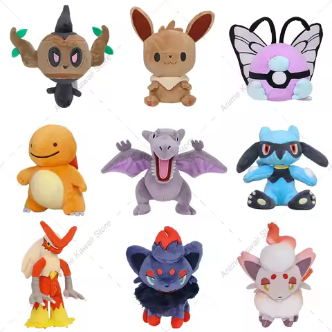 Pokemon Plush Toys Charmander Eevee Phantump Butterfree Zorua Riolu Soft Anime Dolls Mini Stuffed An