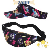 ZAIJIEE 80s 90s Fanny Pack, Colorful Cotton 80s Outfit Sun Visor Hat, Fashion Comfortable Soft 90s A