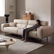 Fabric Sofa Leather Sofa Tofu Block High Backrest Inline Sofa