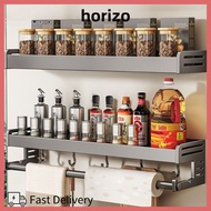 HORIZO Kitchen spice rack rak barang dapur Wall Mounted Rack with Hook Towel Bar